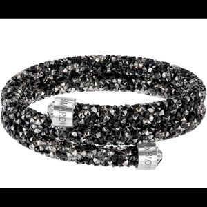 Swarovski metallic black bangles